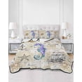 thumbnail image 3 of Coastal Seahorse Twin Size Down Alternative Comforter, Lightweight Comforter Quilt Bedding Set with Pillow Shams Vintage Nautical Summer Beach Starfish All Seasons Bed Comforter Duvet Insert 68"x86", 3 of 7