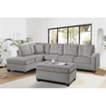 thumbnail image 4 of Lexicon Emilio Velvet Upholstered Reversible Sectional in Taupe, 4 of 9