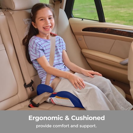 Diono Solana Lite Backless Booster Car Seat 2 Pack for Kids, Lightweight Travel Booster Seat, Machine Washable Covers, Fits Children 40-100 lbs, Blue Surge