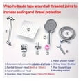 thumbnail image 5 of 12" Rainfall Shower Head - Luxury Spa Shower System, All-Metal, Handheld Combo, Easy Install, 5 of 7