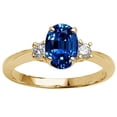 thumbnail image 2 of Tommaso Design� Oval 9x7 mm Created Blue Sapphire Engagement Ring, 2 of 9