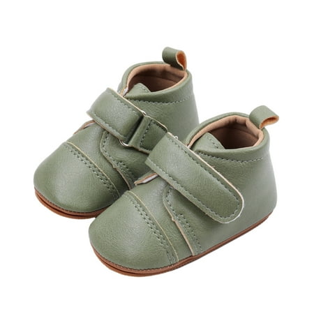 

Liacowi Baby Boys Girls Pu Leather Soft Bottom Walking Sneakers Toddler Rubber Sole First Walkers Infant Slippers Crib Shoes
