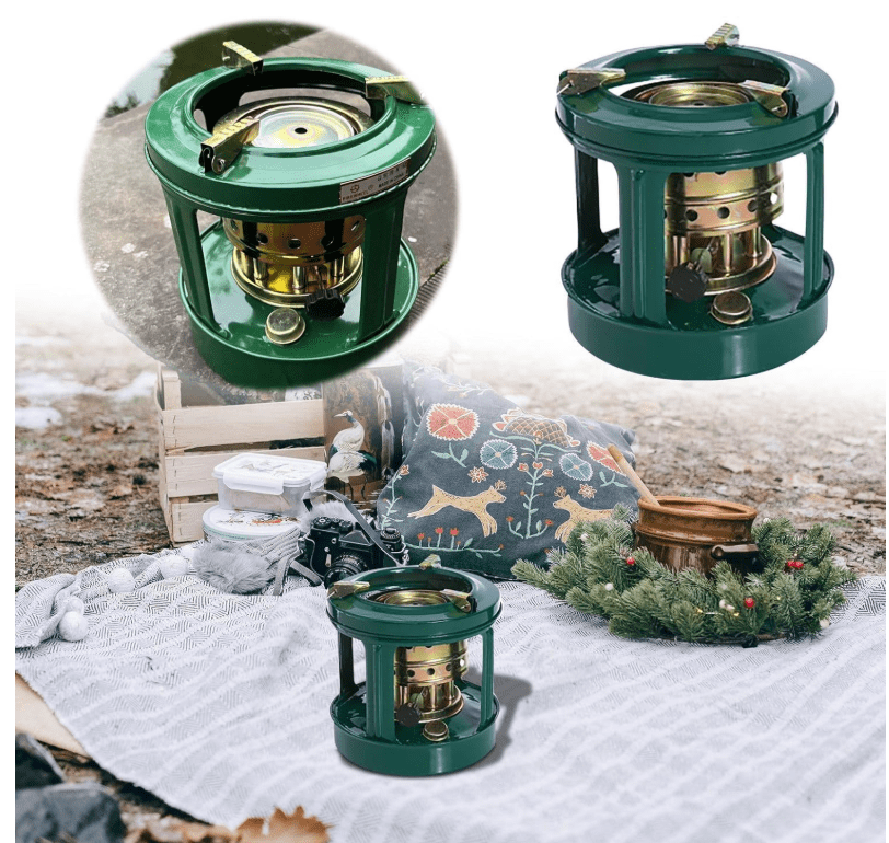 Jiangai Camping Picnic Burner Furnace Efficient Portable Camping Stove Backpacking Oil Stoves Cooker Cookware Handy Outdoor Portable Kerosene Stove 7.1"Lx7.4"Wx8.1"H(Round) Camping & Hiking