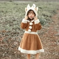 thumbnail image 5 of Odeerbi Girls Dress Baby Girls Clothes Toddler Winter Christmas Dress Up Animal Outfit Christmas Elk Skirt Children's Performance Clothing Khaki, 5 of 9