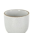 thumbnail image 4 of DecMode 7", 5"H Abstract Circle Patterned White Ceramic Planter with Brown Accents and Base Tray (3 Count), 4 of 9