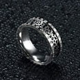 thumbnail image 3 of Wedding Rings for Men or Women. 8mm Silver Titanium Band Silver Gears Inlay, 3 of 7