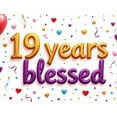 thumbnail image 4 of LUUFILx 19 Years Blessed Party Backdrop Balloon Decoration Photography Props Celebration Banner Backdrop Decor Birthday Background Party Supplies, 4 of 8