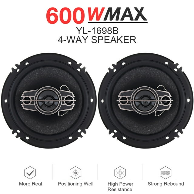 Altavoces De Puerta Estéreo De 6 Pulgadas Coaxial De 6 Pulgadas 600 Vatios Máx, 4 , Audio De Rango Completo, Tweeters, Altavoces Coaxiales