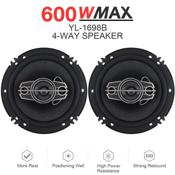 Altavoces De Puerta Estéreo De 6 Pulgadas Coaxial De 6 Pulgadas 600 Vatios Máx, 4 , Audio De Rango Completo, Tweeters, Altavoces Coaxiales