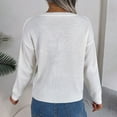 thumbnail image 4 of GBSYEWXS Women Sweater Crew Neck Long Sleeve Pullover Casual Heart Print Sweater Warm White, 4 of 6