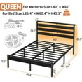 thumbnail image 5 of 14 Inch King Size LED Bed Frame with USB Charging Station, Underbed Storage, No Box Spring Required, Noise Free, Black, 5 of 5