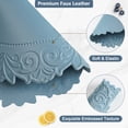 thumbnail image 2 of VCVCOO Vinyl Placemats Set of 4 15 inch Blue Faux Leather 100% Waterproof Oil-Proof Wipeable PU Place Mats, Heat Resistant Reversible Table Mats for Kitchen Dining, 2 of 12