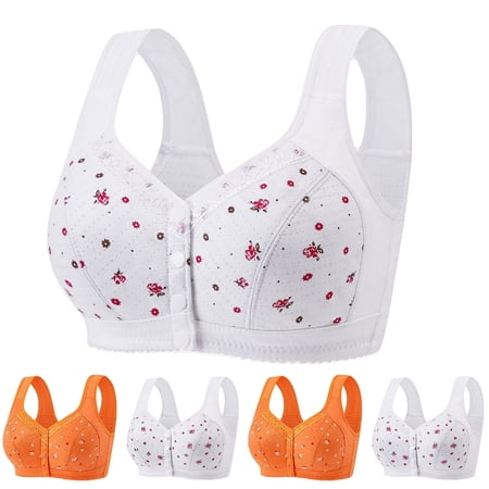 SROBPTY Plus Size Bra for Women Womens Push Up Bra Women s Plus Size Wireless Push Up Comfortable Breathable Soft Lightweight Daily Bras Orange S