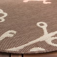 thumbnail image 4 of SAFAVIEH Courtyard Christian Floral Indoor/Outdoor Area Rug, 5'3" x 5'3" Round, Natural Brown/Terracotta, 4 of 10