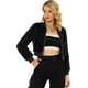 thumbnail image 1 of Abrigos esponjosos de invierno para mujer Chaqueta de bombardero de piel sintética con cremallera de manga larga Negro S, 1 of 5