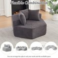 thumbnail image 6 of Leumius 54-inch Modern-style Hexagonal Single Lounge Chair, Chenille-Upholstered Sofa for Lounges, Game Rooms, Living Rooms and Bedroom Grey, 6 of 8