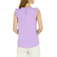 thumbnail image 4 of INSPIRE CHIC Women's Sleeveless Blouse Ruffled Pleated Wear-to-Work Chic Blouse XL Lavender, 4 of 9