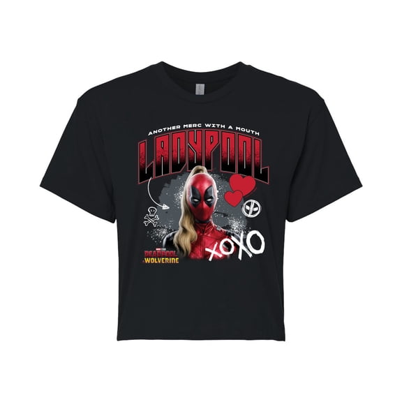Marvel Deadpool & Wolverine - Ladypool Xoxo - Juniors Cropped Graphic T-Shirt