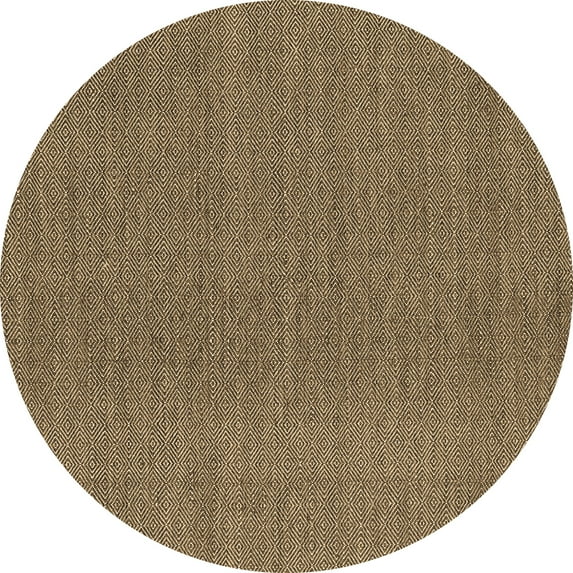 Ahgly Company Indoor Round Abstract Brown Contemporary Area Rugs, 4' Round
