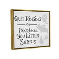 thumbnail image 3 of Stupell Industries Funny Halloween Typography Phrase Smiling Ghosts Silhouettes Graphic Art Metallic Gold Floating Framed Canvas Print Wall Art, Design by Daphne Polselli, 3 of 5