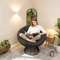 thumbnail image 7 of Ergonomic 360° Rotating Wicker Papasang Chair, Indoor & Outdoor Rattan Chair, Soft Cushion & High-Capacity Steel Frame Are Very Suitable For Living Room, Bedroom & Reading Room, 7 of 7