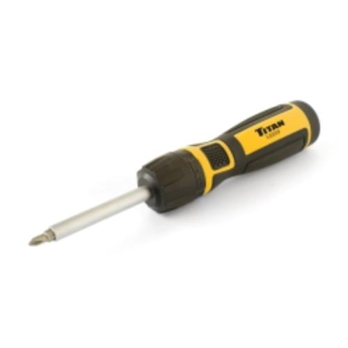 ENGINEER Offset Ratchet Screwdriver | Compact 4.3 Inch Tool For Tight Spaces | #2 Phillips / 6mm Flat Head | Made In Japan