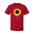 thumbnail image 2 of Sunflower Christian Faith Cross Inspirational/Christian Men's Graphic T-Shirt, Red, X-Large, 2 of 3