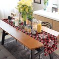 thumbnail image 7 of Christmas Snowflake Table Runner Red Black Buffalo Check Plaid Table Runner Rustic Seasonal Winter Xmas Holiday Decorations for Outdoor Kitchen Dining Living Room Party 13 x 90 Inch, 7 of 7