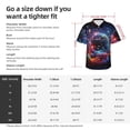 thumbnail image 3 of KLL Men's Hawaiian Shirt Short Sleeve Button Down Beach Shirts-Outer Space Floating Numbers And Letters, 3 of 5