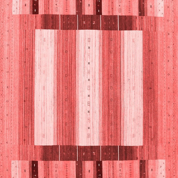 Ahgly Company Indoor Square Abstract Red Contemporary Area Rugs, 4' Square