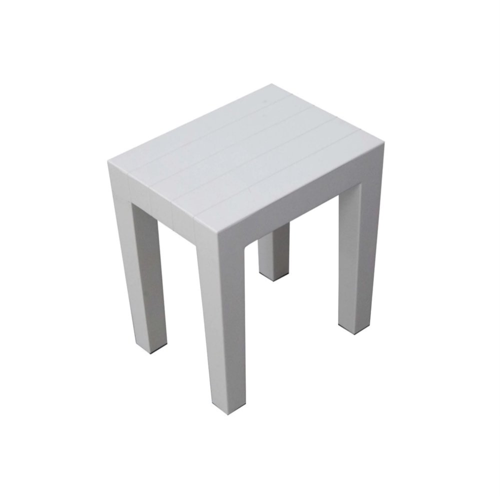 Super Sturdy Plastic Shower Stool in White