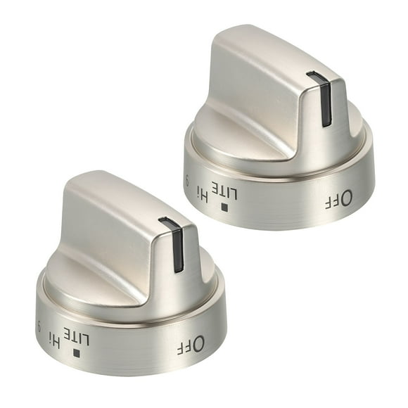 Uxcell WB03X24818 Burner Knobs Control Knob, 57mmx48mm Stainless Steel Silver Tone Stove Range Knob Pack of 2