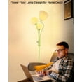 thumbnail image 4 of 69IN Dimmable Floor Lamp Art Deco Floor Lamps with  & Flower Lampshade for Girls/Kid Room Standing Lamps with 3Pcs 3000K Bulbs Stylish Design Mid Century Modern Tall Lamp-Green, 4 of 16