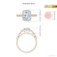 thumbnail image 4 of ANGARA Natural Cushion 1.2 ct Aquamarine Halo Ring with Marquise Motifs in 14K Rose Gold for Women (Size-8x6mm) | March Birthstone, Anniversary, Jewelry Gift for Women | Natural Aquamarine Ring, 4 of 9