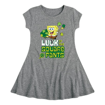 

SpongeBob SquarePants - Luck Of The Square Pants - Girls Fit And Flare Cap Sleeve Dress