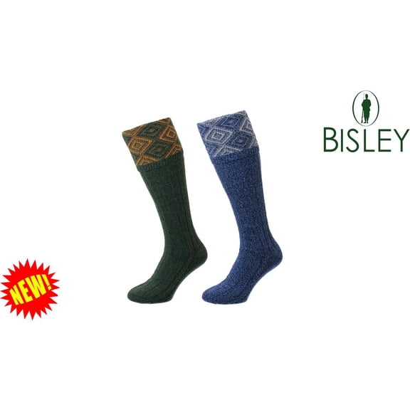 Bisley Duncliffe Diamond Texture Shooting Socks  Blue