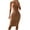 Khaki, variant on LYXSSBYX Boho Dresses for Women 2024 2024 New Women's Solid Color Slim Neck Sleeveless Sexy Open Back Split Wrapped Hip Dress