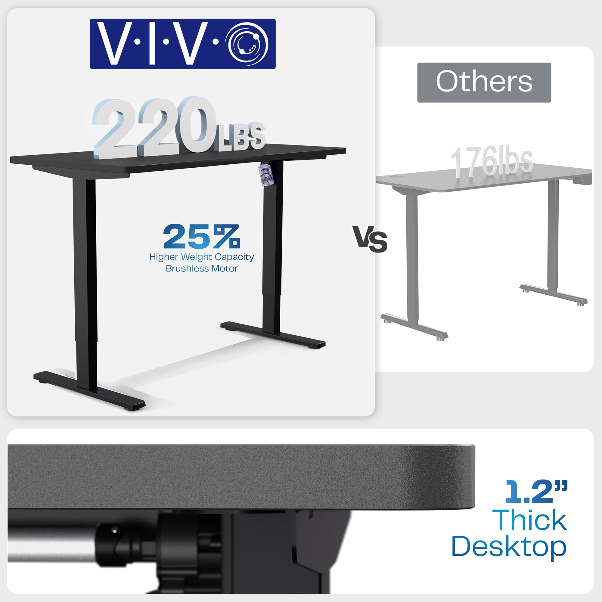 VIVO Electric 71” x 30” Stand Up Desk with RGB, Black Table Top, Black Frame