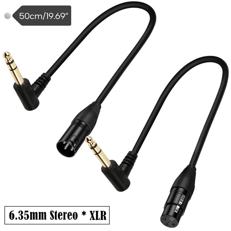 XLR 3Pin Male to 1/4 6.35mm Female Socket Audio Adapter,Microphone Plug In Audio Connector,Mic Male Plug