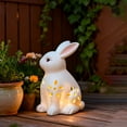 thumbnail image 6 of Easter Solar-Powered Bunny Figurine - Creative Hollow-Out Light-Up Ornament, Solar-Powered Festive Decor, Cute LED Bunny Statue for Outdoor Garden & Patio, 4.33*4.72*6.88in, White, 6 of 8