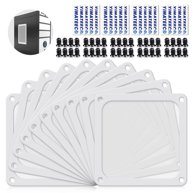 Filtro de polvo para PC, 140 mm, YIMATEECO, nailon 80, malla, blanco (10 unidades)