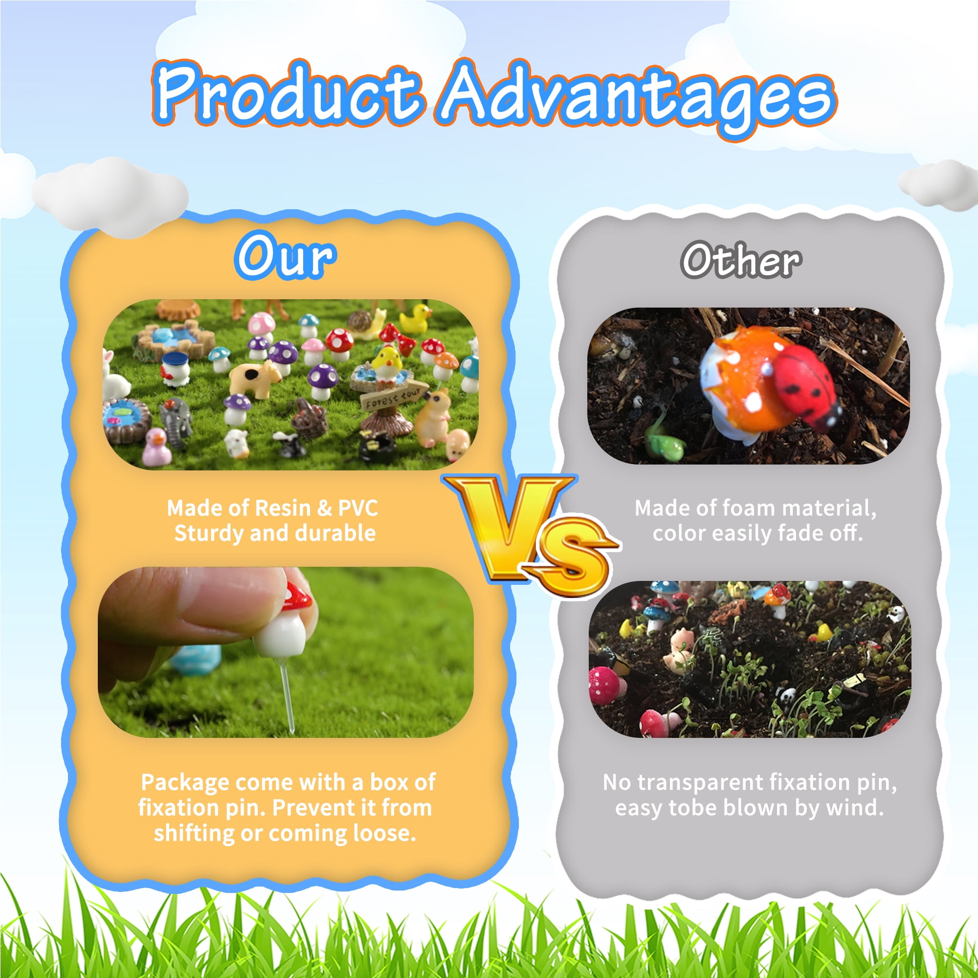 Tardigrade 200 Pcs Fairy Garden Accessories, Fairy Tiny House Miniature Figurines Outdoor