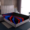 thumbnail image 3 of Erosebridal Teens Fashion Striped Fitted Sheet Set Full, Geometry Abstract Bedding Full Size, Modern Room Decor（No Top Sheet）, 3 of 6