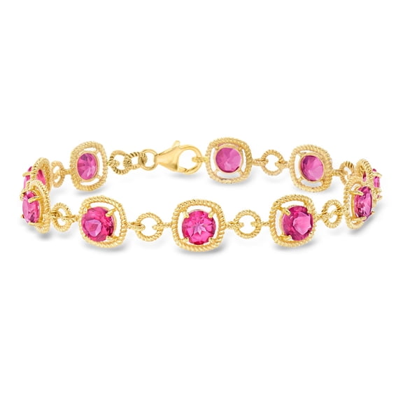 Ross-Simons 9.00 ct. t.w. Pink Topaz Bracelet in 18kt Gold Over Sterling, Women's, Adult