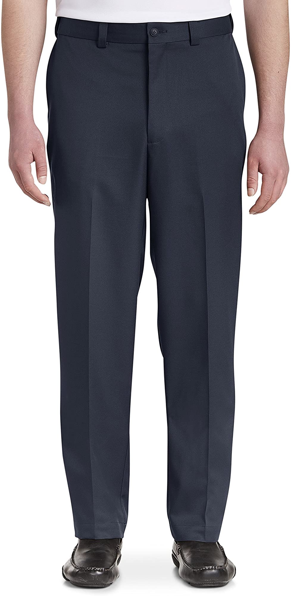 Oak Hill by DXL Big and Tall Flat-Front Waist Relaxer Microfiber Shorts