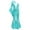 Blue Green, variant on Girls Shiny Sequin Dance Romper Leotard Flare Bell Bottom One Shoulder Skating Jumpsuit Pink 6