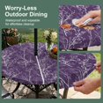 thumbnail image 5 of Round Outdoor Tablecloth with Umbrella Hole and Zipper, Purple Botanical Tablecloth with Elastic Waterproof, Vintage Floral Plants Branch Patio Table Covers for 45" - 54" Picnic Pool Tables, 5 of 9
