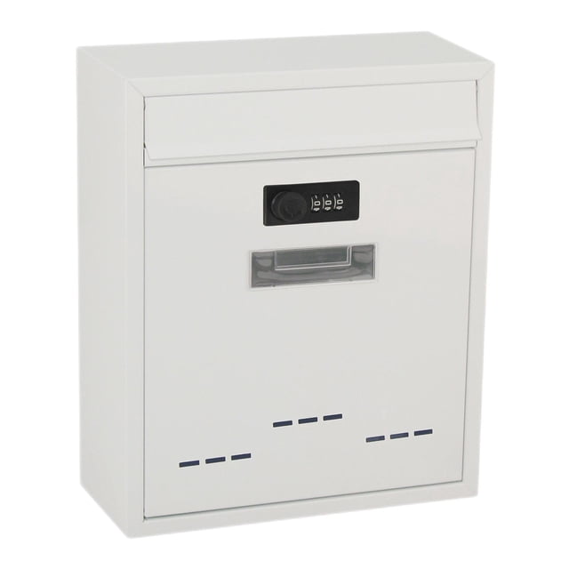 GROWTH TANK Large Wall Mount Mailbox W/Code Lock Postbox Letter Box External for Front Door, White1