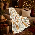 thumbnail image 3 of Golden Retriever Dog Pattern Holiday Poinsettias, Playful Pet Portrait Pattern, Warm Flannel Blanket for Living Room and Reading Nook, Dog Lovers Friendship Gift, Pet Lover Home Decor, 3 of 9