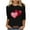#19Black, variant on ZAVAZ Valentine Day Shirts for Women Love Heart Graphic Tees Shirt 3/4 Length Sleeve Blouse Cute Crewneck Pint Pullover Tops Funny Gift 2025 Spring Outfits